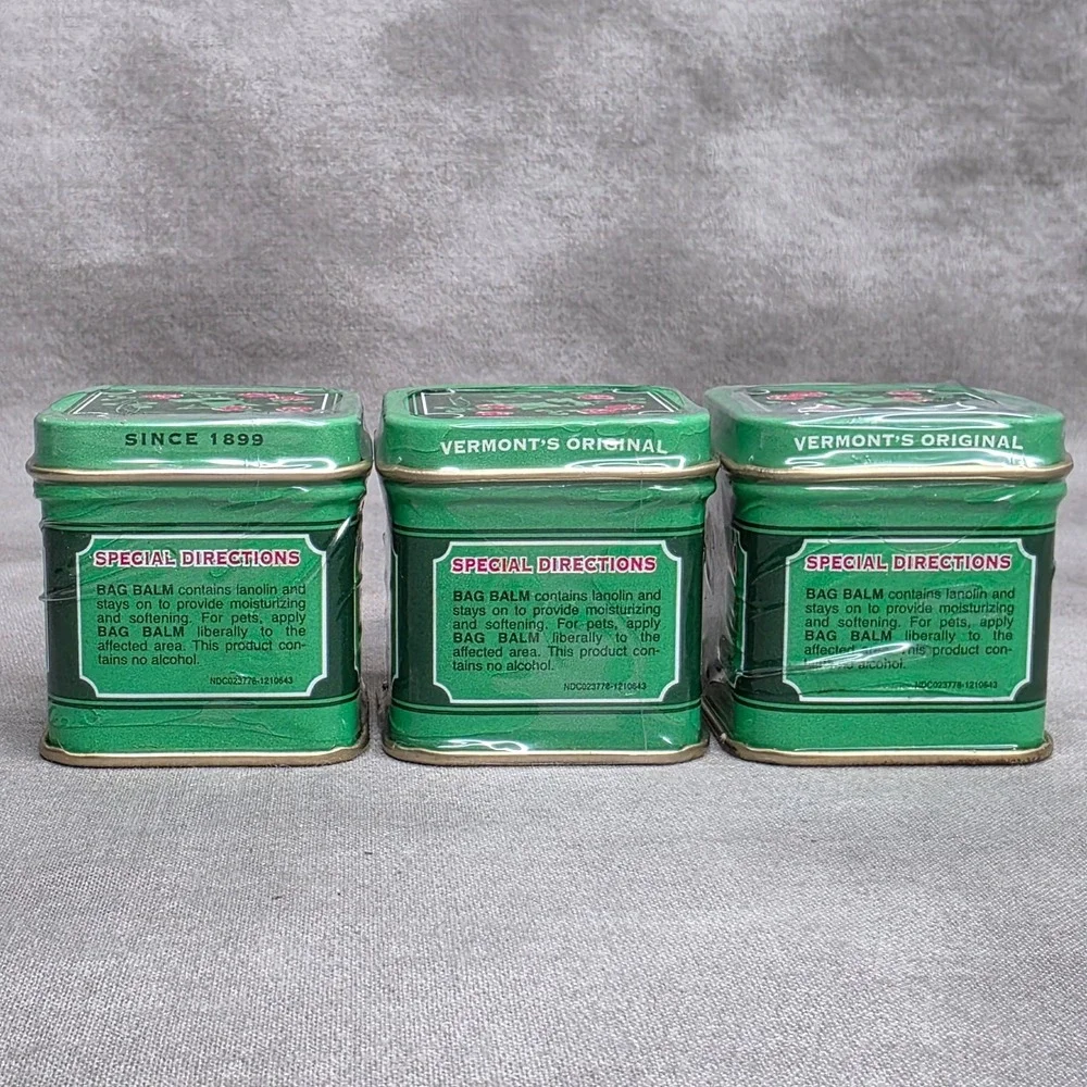 (X3) Vermont's Original Bag Balm Skin Moisturizer for Dry Skin 1 oz Mini Tins